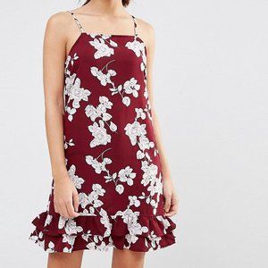 NWT Daisy Street plum/burgundy and white dress 6